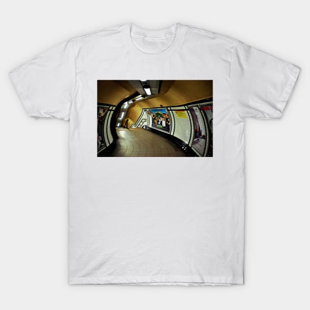 Empty London Underground Station England T-Shirt by AndyEvansPhotos